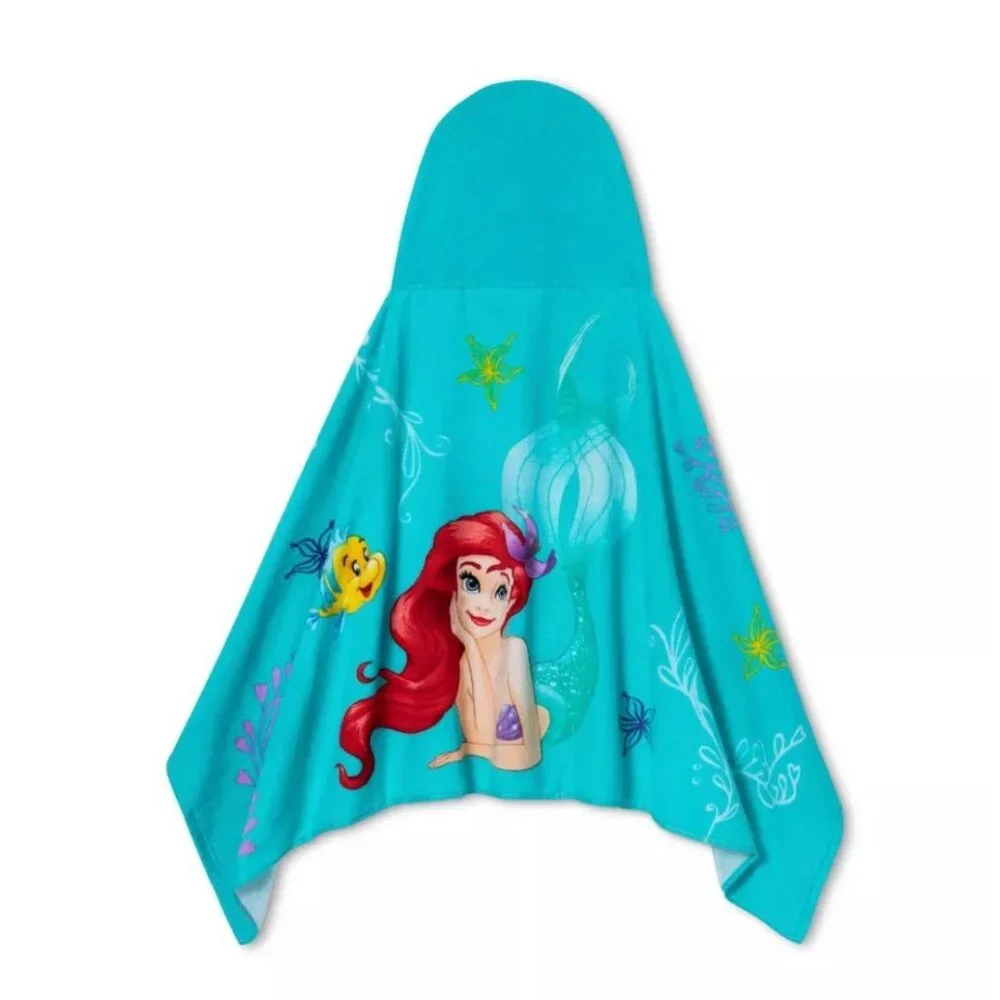 DISNEY Princess Hooded Towel Wrap 100% Cotton (Ariel)